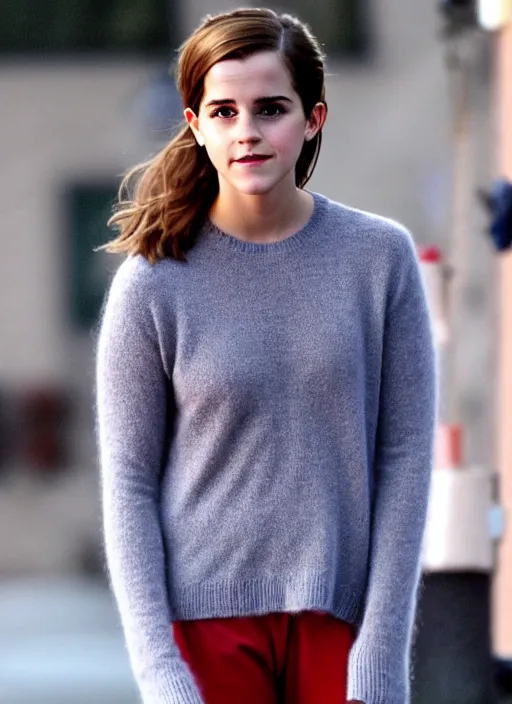 Image similar to kathulu sweater made of cashmere on Emma Watson