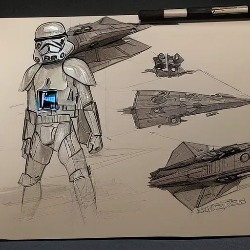 Image similar to ryan church concept art sketch star wars