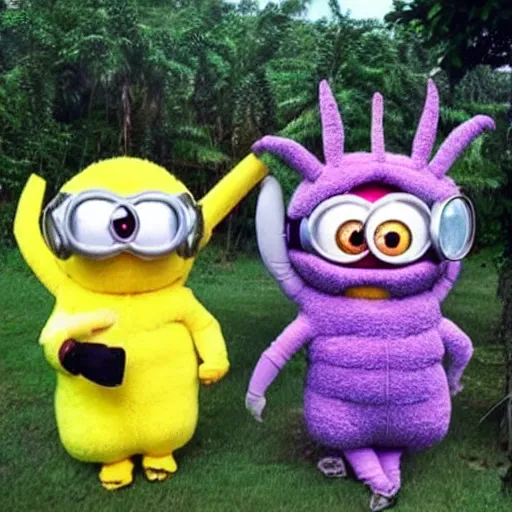 Image similar to Minion Tarsier Teletubbies!!!!!!