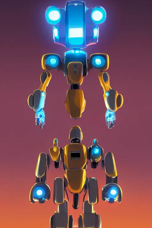 Image similar to metabots medabots medarotto medarot robot minimalist comics, behance hd by jesper ejsing, by rhads, makoto shinkai and lois van baarle, ilya kuvshinov, rossdraws global illumination ray tracing hdr radiating a glowing aura