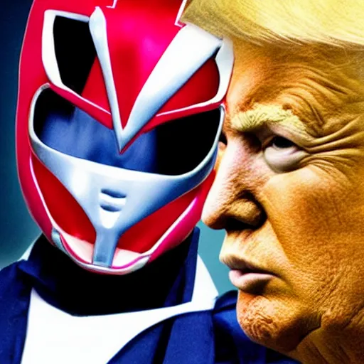 Image similar to donald trump as a power ranger, portrait