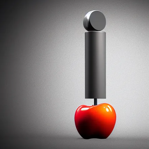 Image similar to apple plunger designed by jony ive, product shot, studio lights, keyshot