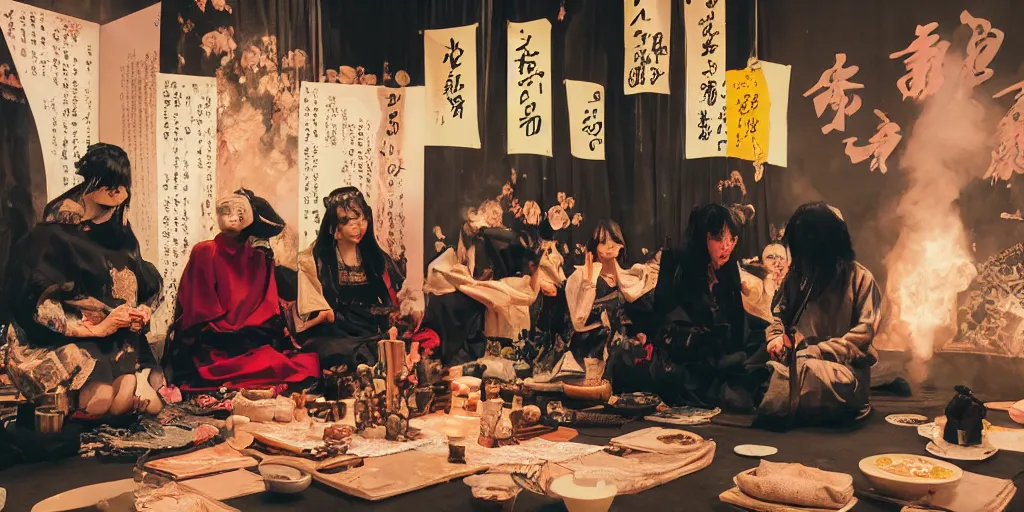 Image similar to cyberpunk tea ceremony