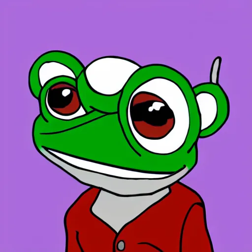 Image similar to pepe the frog head from 4chan on the body of a cartoon dog wearing a leather jacket and jeans