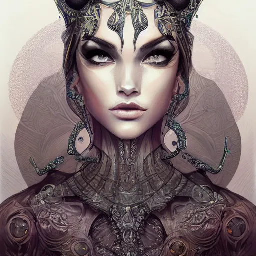 Image similar to allure queen, heroine, beautiful, detailed symmetrical close - up portrait, intricate complexity, in the style of artgerm and peter mohrbacher, cel - shaded