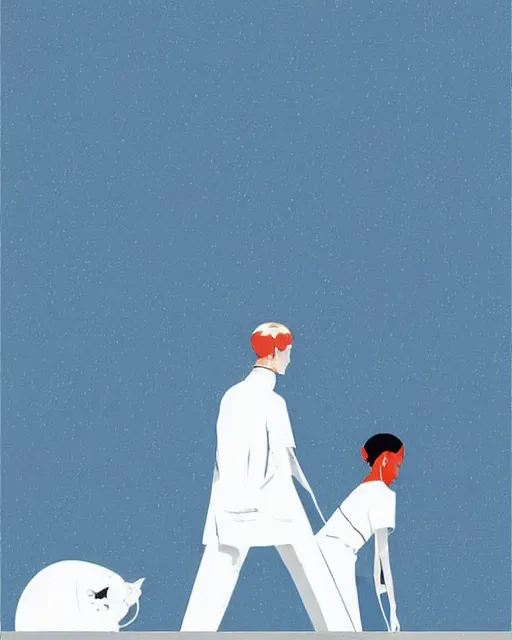 Image similar to science lab. clean cel shaded vector art. minimalist illustration art by tatsuro kiuchi and victo ngai