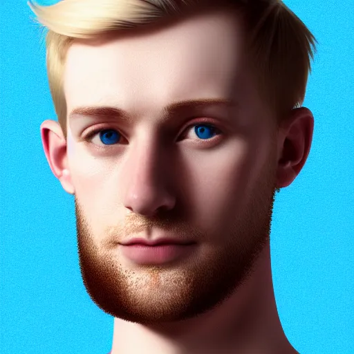 Image similar to A portrait of a british man, digital painting man with short blond hair and a short beard, blue eyes, pale skin, English heritage, digital art, head shot, 8k