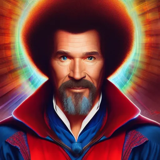 Prompt: Bob Ross is Doctor Strange, hyperdetailed, artstation, cgsociety, 8k