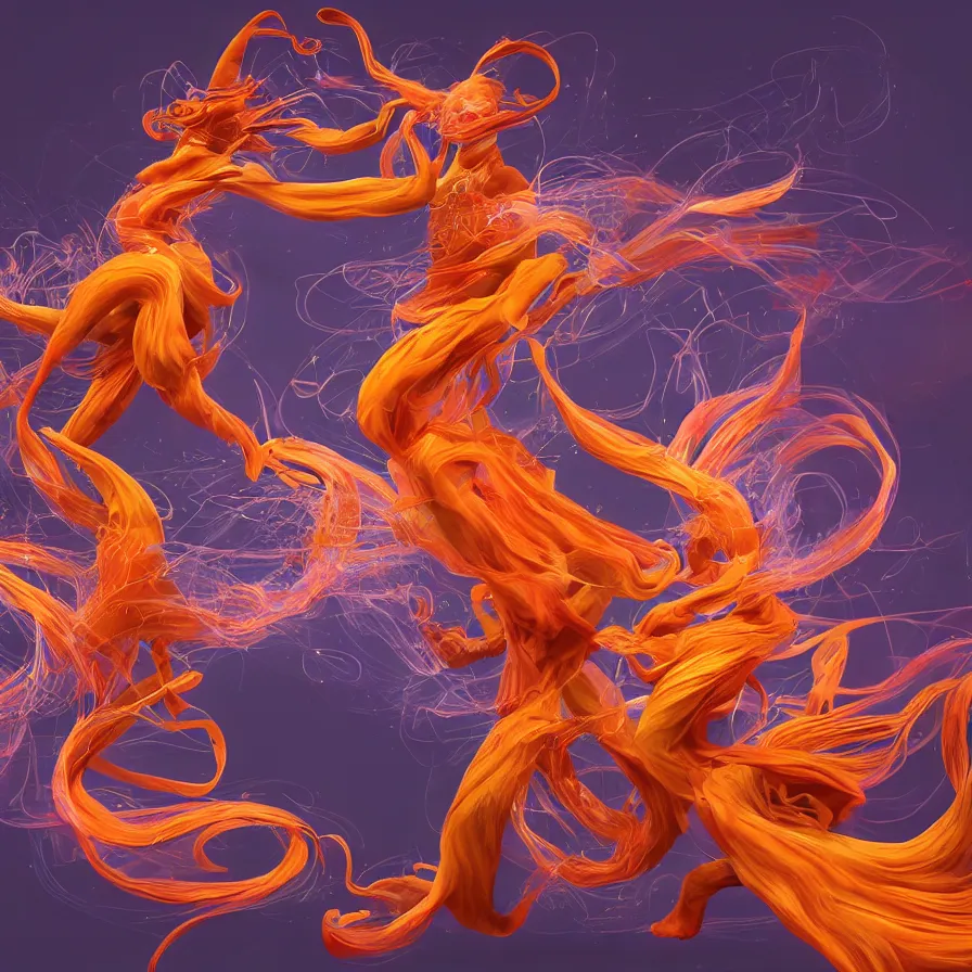 Prompt: Detailed rendering and digital dynamic painting of ginger and ginseng dancing around, vibrant and vivid, smooth, soft, dark, bright, heavenly, elegant, swirls, twirling, twisted, cinematic, unreal, high contrast, HDR, 4k, artstation, cgsociety, magical, mystical, mystifying, obscure, perplexing, zbrush, octane, hyperrealistic