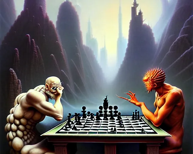 god and the devil playing chess