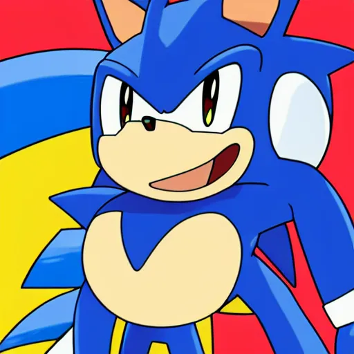 Image similar to pokemon that looks like sonic the hedgehog in pokemon style