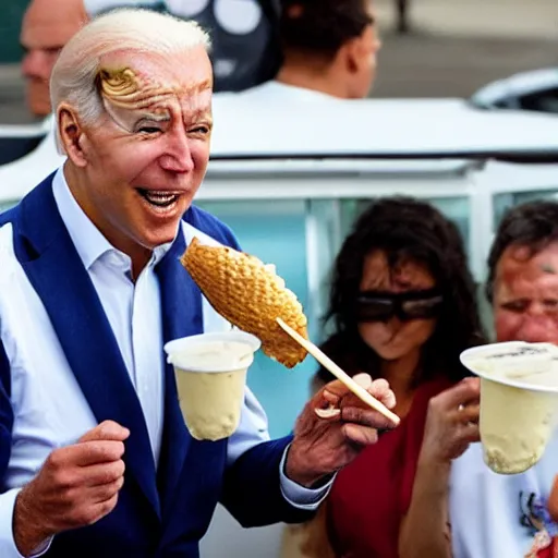 Image similar to Joe Biden eating ice cream