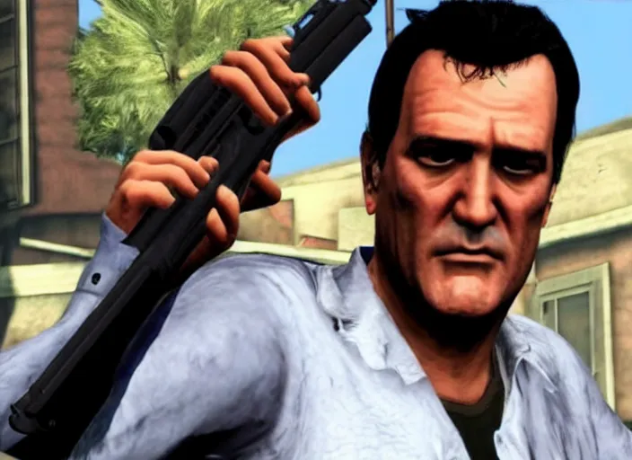 Image similar to Bruce Campbell as a character in GTA V,