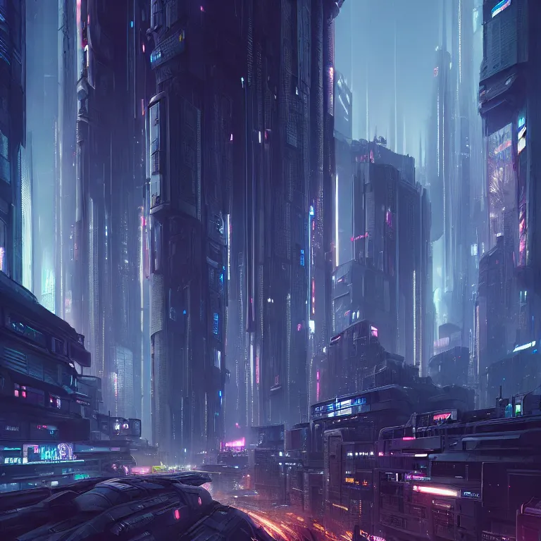Prompt: futuristic cyberpunk city, octane render, trending on artstation, greg rutkowski very coherent symmetrical artwork. cinematic, hyper realism, high detail, octane render, 8 k