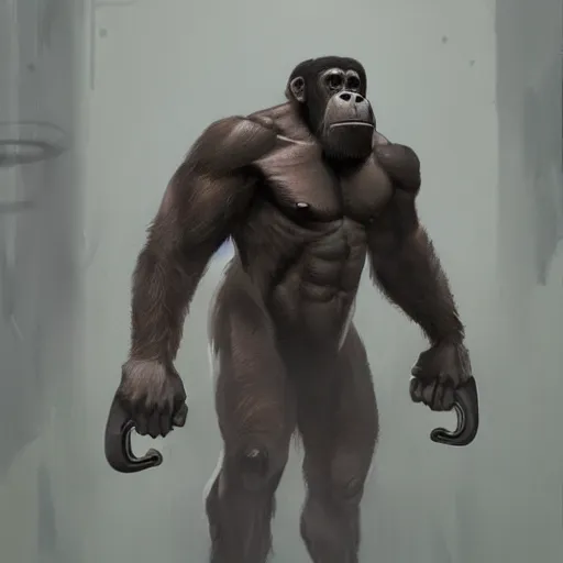 Prompt: 🦍🎮, hyper realistic , Artstation, Greg rutkowski