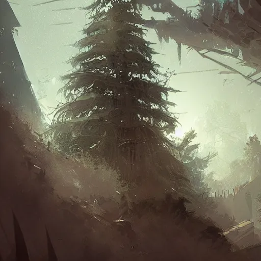 Prompt: 🌲🏣digital Art, Greg rutkowski, Trending artstation,cinematic