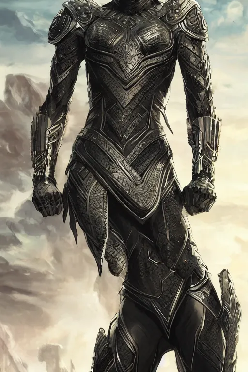 Image similar to art by artgerm, ultra realistic illustration, wakandan warrior in a atlantis style armor, hacknaut cyberpunk, sci - fi, fantasy, intricate, elegant, highly detailed, digital painting, artstation, concept art, smooth, sharp focus, illustration.