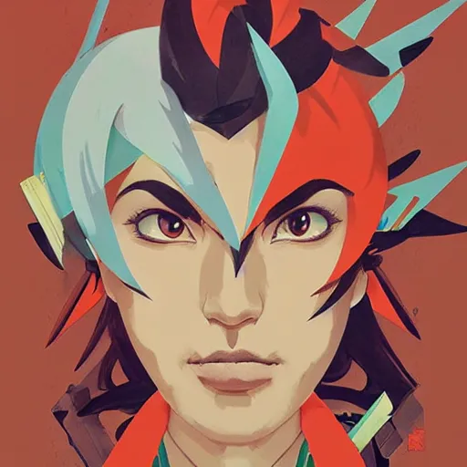 Prompt: Ibuki profile picture by Sachin Teng, asymmetrical, Organic Painting , Violent, Dark, Powerful, geometric shapes, hard edges, street fighter 3rd strike, graffiti, street art:2 by Sachin Teng:4