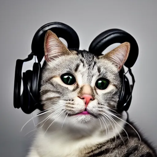 Image similar to cat wearing headphones