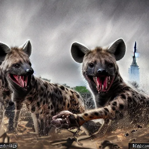 Image similar to Hyena`s attack NYC, Real Event, Realistic, HDR, 8K, Realism,