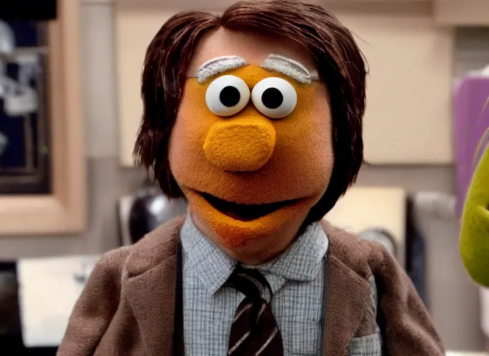 Image similar to film still of Dwight Schrute as a muppet from The Office, 4k