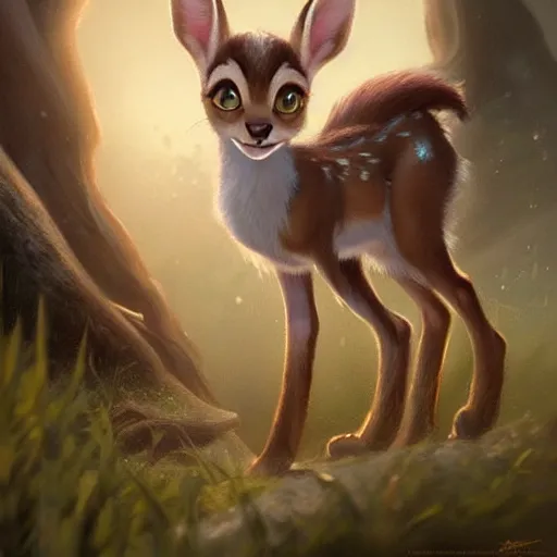 Image similar to Disney's Bambi Cat, the cutest kitten ever, D&D, fantasy, portrait, highly detailed, digital painting, trending on artstation, concept art, sharp focus, illustration, art by artgerm and greg rutkowski and magali villeneuve