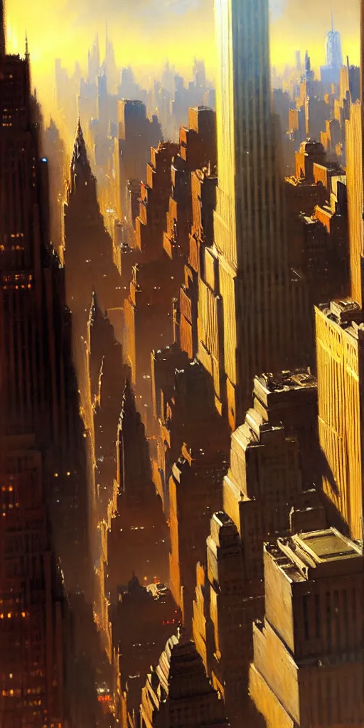 Image similar to city of modern new york. highly detailed painting by gaston bussiere, craig mullins, j. c. leyendecker