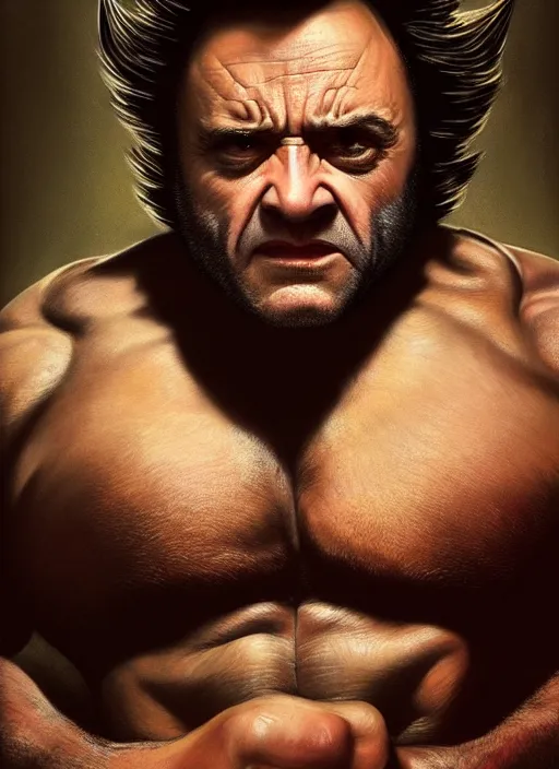 Prompt: photograph of danny devito as wolverine, realistic portrait, symmetrical, smooth, sharp focus, cinematic lighting, art by artgerm and greg rutkowski and alphonse mucha