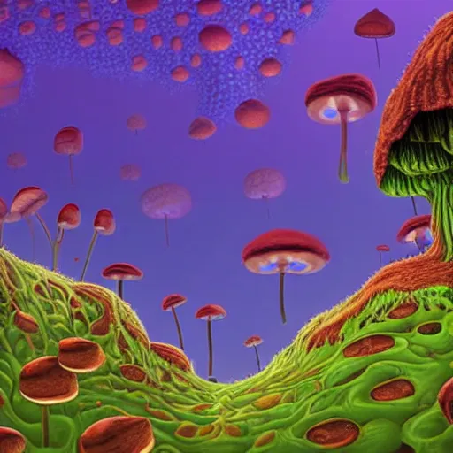 Image similar to surreal fungal cave