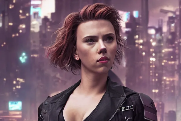 Prompt: Scarlett Johansson deploying code to production high-resolution digital art cyberpunk