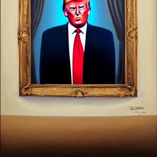 Image similar to donald trump portrait in the style of jason edmiston