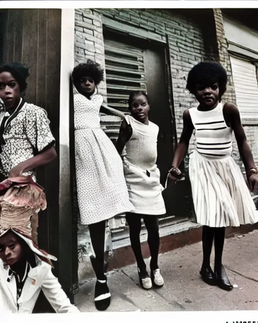 Prompt: The Glorious Young Eccentrics of Harlem, c1970, photography by Annie Liebowitz