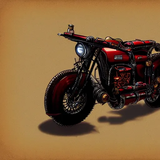 Image similar to kaneda motorcycle, steampunk