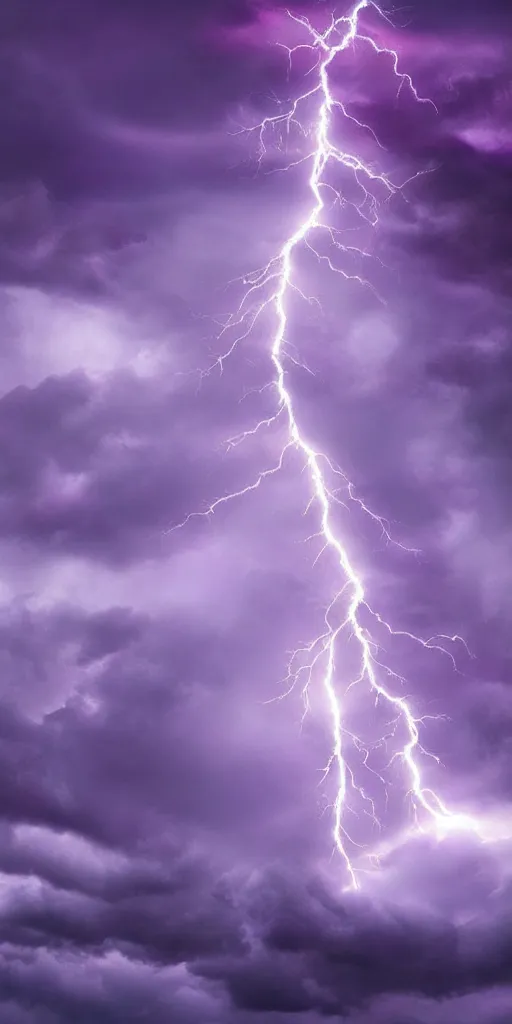 Image similar to high quality digital artwork of a colorful purple red magical white lightning storm on tall stony mountains