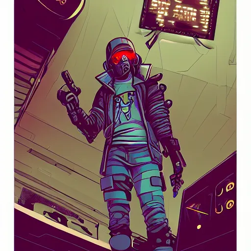 Image similar to Cyberpunk dude, by Matt Rhodes.