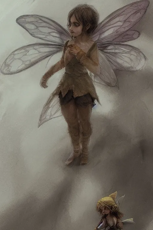 Image similar to Concept art of a little fairy by Even Amundsen, pencil