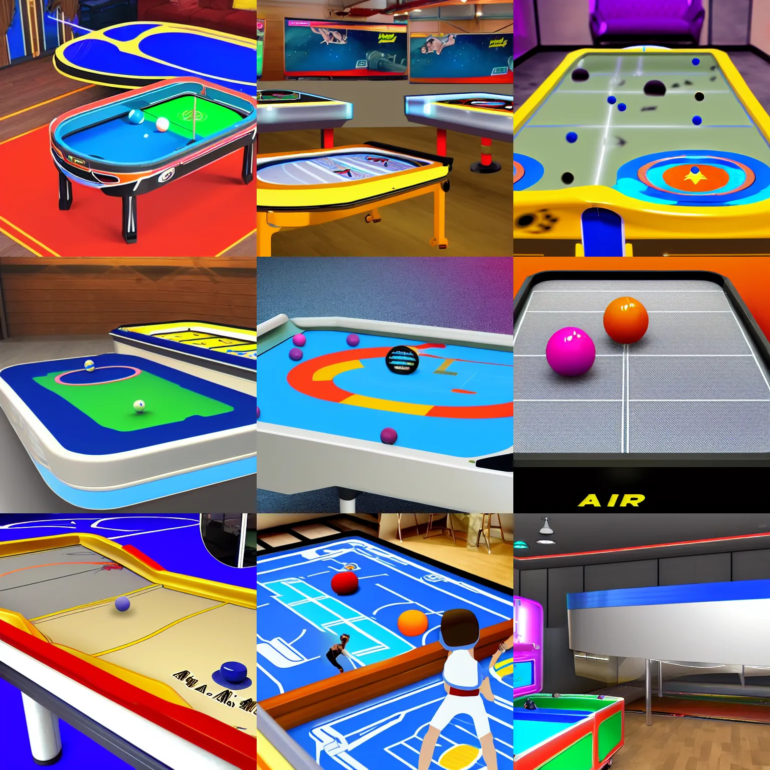 Prompt: air hockey game concept