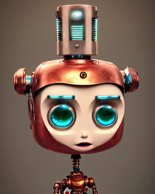 Prompt: An epic fantasy comic book style portrait painting of a cute little robot, rusty components, very expressive, awesome pose, character design by Mark Ryden and Pixar and Hayao Miyazaki, unreal 5, DAZ, hyperrealistic, octane render, cosplay, RPG portrait, dynamic lighting, intricate detail, summer vibrancy, cinematic