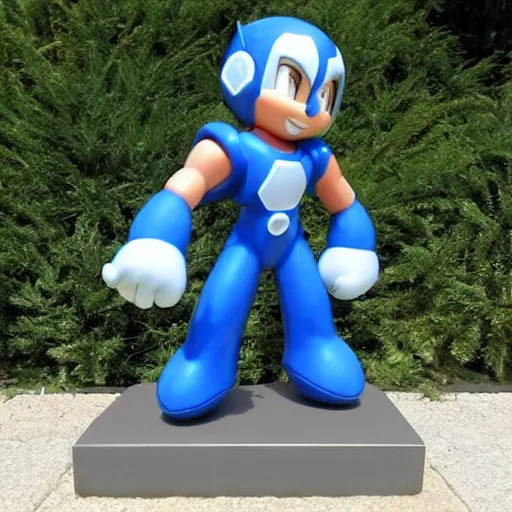 Prompt: megaman as statue