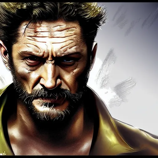 Image similar to tom hardy as wolverine from x - men digital art 4 k detailed super realistic