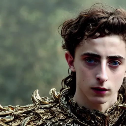 Image similar to timothee chalamet in elden ring