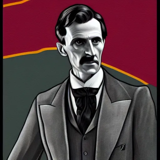 Prompt: nikola tesla in gta v cover art by steven bliss, cover art, box art, loading screen