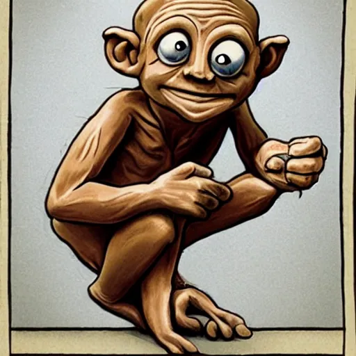 Prompt: Gollum depicted as a muppet
