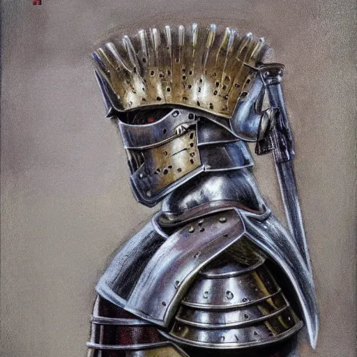 Image similar to donald trump, knights armor!!!!!!!!!!!!!!!!, one broadsword, by hans holdein, donald trumps highly detailed handsome face, two arms, two legs, donald trumps symmetrical face, realistic