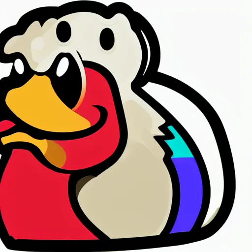 Prompt: portrait of a duck, sticker, highly detailed, colorful, illustration, smooth and clean vector curves, no jagged lines, vector art, smooth