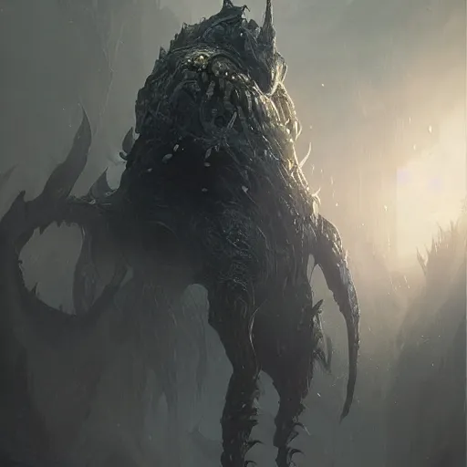 Prompt: a boss from elden ring, concept art, digital art, smooth, sharp focus, beautifully detailed, epic, by greg rutkowski