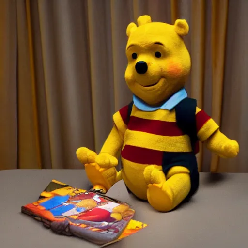 Prompt: Winnie the Pooh animatronic