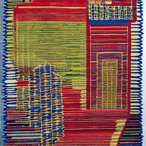 Image similar to glitched - out rugs designed from traditional textiles by faig ahmed,