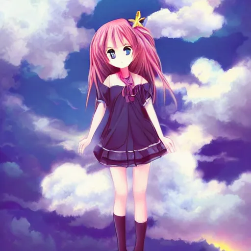 cute anime girl looking in the sky surrounded by | Stable Diffusion |  OpenArt