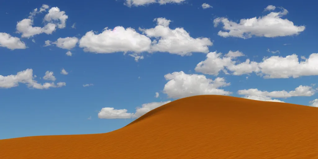 Image similar to the windows xp wallpaper but it's now a desert
